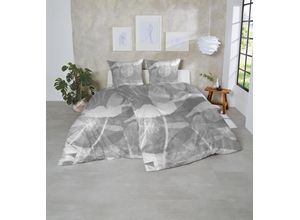 4002895192781 - Bettwäsche PRIMERA Feinbiber-Bettwäsche Gr B L 135 cm x 200 cm Mako-Satin B L 80 cm x 80 cm grau samtweich und natürlich aus reiner Baumwolle