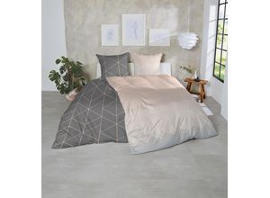 4002895192859 - Bettwäsche PRIMERA Feinbiber-Bettwäsche Gr B L 135 cm x 200 cm Mako-Satin B L 80 cm x 80 cm grau samtweich und natürlich aus reiner Baumwolle