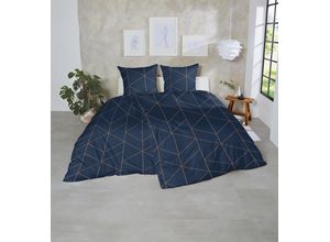 4002895192866 - Bettwäsche PRIMERA Feinbiber-Bettwäsche Gr B L 135 cm x 200 cm Mako-Satin B L 80 cm x 80 cm blau samtweich und natürlich aus reiner Baumwolle