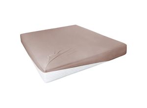 4002895809955 - Elasthan-Feinjersey-Spannlaken Royal Größe 180-200x200-220 cm nougat