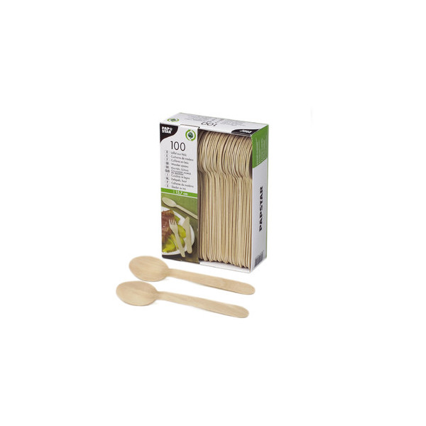 4002911100851 - Pure Kaffeelöffel Holz Kaffeelöffel aus natürlich hellem Birkenholz 11 cm 1 Packung = 100 Stück