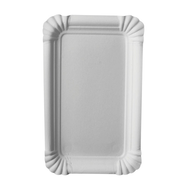 4002911110508 - Teller Pappe pure eckig 10 cm x 16 cm weiß 11050 4002911110508 11050 250 Stück