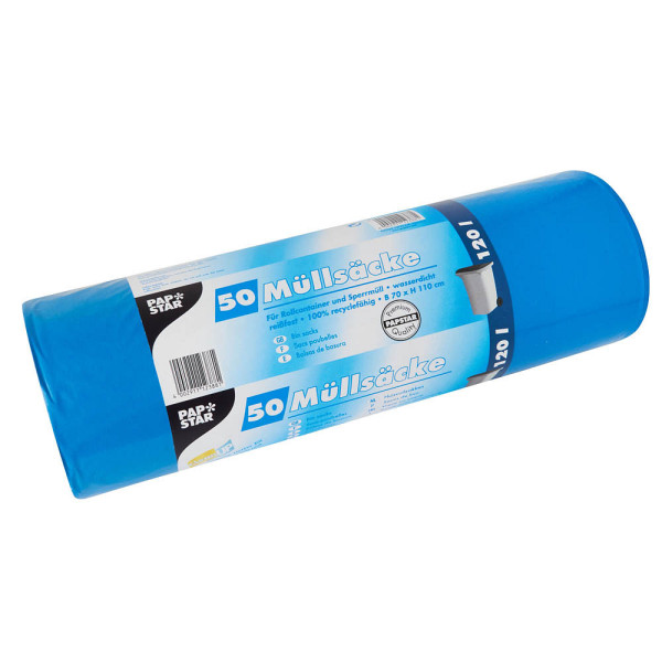 4002911123881 - Müllsäcke LDPE 120 L blau 110x70cm 4002911123881 50 Stück