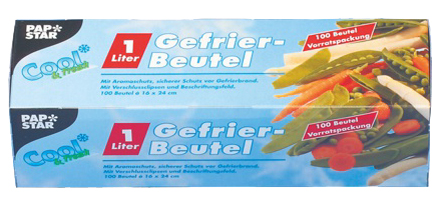 4002911141618 - Gefrierbeutel LLDPE in Faltschachtel 1 Packung = 60 Beutel à 4 Liter Format 40 cm x 25 cm