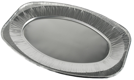 4002911148914 - STARPAK Aluminium-Servierplatte oval 430 x 290 mm silber