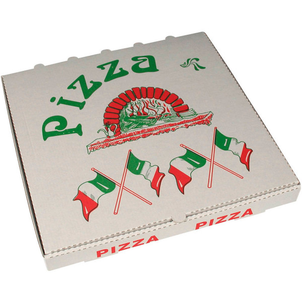 4002911152003 - Pizzakartons Cellulose eckig 33 cm x 33 cm x 4 cm Italienische Flagge 15200 4002911152003 15200 50 Stück