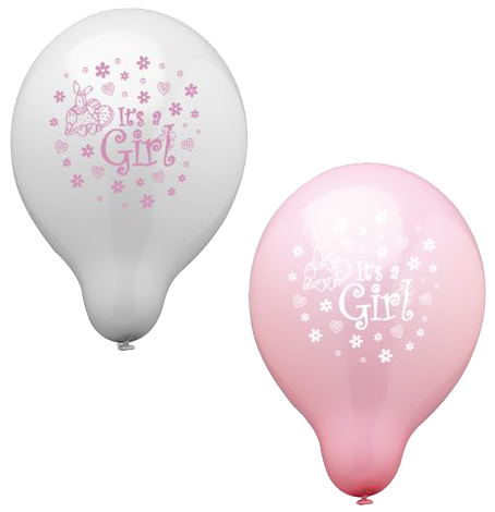 4002911193440 - Luftballons Its a Girl rosa weiß sortiert