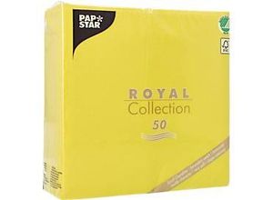 4002911208199 - Servietten Royal Collection 5 x 50 Stück 1 4-Falz Stoffoptik 400 x 400 mm Papier limonengrün