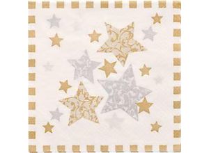 4002911613382 - Servietten Popstar Stardust  3-lagig mit ¼-Falz 330 x 330 mm 100 Stück