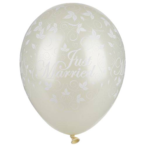 4002911819470 - Luftballons Just Married elfenbein metallic