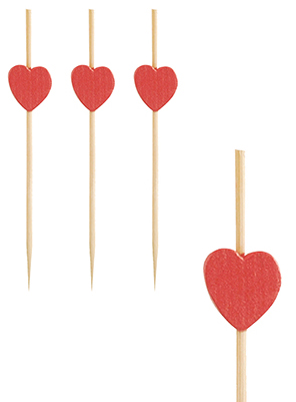 4002911846650 - Heart Fingerfood-Spieße Bambusspieße für kleine Snacks 1 Packung = 100 Stück Länge 7 cm