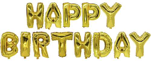 4002911868010 - Folienballon-Set Happy Birthday gold