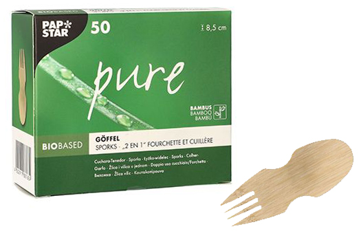 4002911887684 - Fingerfood-Göffel pure 85 mm natur