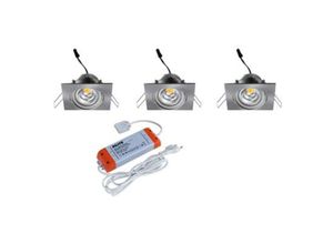 4002940307269 - Led Einbaustrahler 3er Set Texas - grey - Heitronic