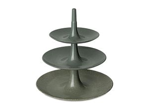 4002942559956 - Etagere KOZIOL BABELL L Servierplatten Gr Ø 314 cm grau Etagere biozirkulärem Materialspülmaschinengeeignetmelaminfreirecycelbar