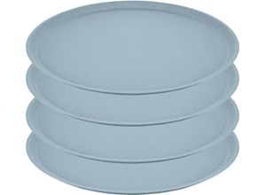 4002942624845 - Speiseteller KOZIOL CONNECT PLATE Ø 255 cm aus biozirkulärem Material CO² neutral Gr 255 cm blau (nature flower blue) Spülmaschinengeeignet und melaminfrei Made in Germany