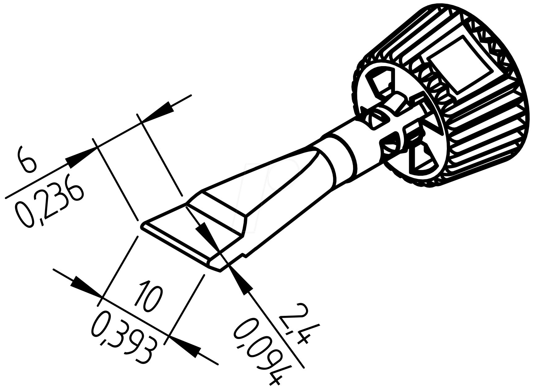 4003008149470 - 0142ZDLF100 SB Lötspitze Sonderform klingenförmig Klingenform gerade Spitzen-Größe 10 mm Inhalt 1 St