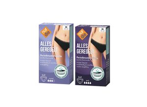 4003015103366 - NUR DIE Probierpack Periodenunterwäsche Alles Geregelt Slip normal + stark - schwarz Größe 44-46 2 St Periodenslip