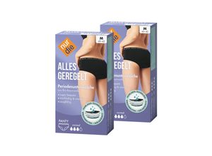 4003015103427 - NUR DIE Doppelpack Periodenunterwäsche Alles Geregelt Panty normal - schwarz Größe 48-50 2 St Periodenslip