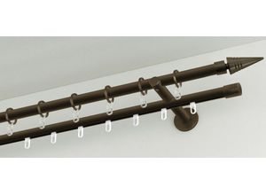 4003018330127 - Gardinenstange Innenlauf I GARDINIA Ø 20 mm Fixmaß Metall Serie Einzelprogramm Chicago Ø 20 mm braun