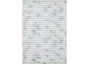 4003018366010 - Plissee Plissee Concept zum Klemmen Flowers and Plants Zweig Plissees Gr 130 cm zweiseitig verschiebbar 90 cm weiß Kinder Kinderzimmer-Plissees in der Breite kürzbar