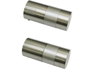 4003018378648 - Gardinenstangen-Endstück SCHÖNER WOHNEN LAMINAT Endstück Zylinder für Ø 20 mm Gardinenstangenendstücke Gr 2 St edelstahl optik silber matt Gardinenstangen-Endstücke Serie Einzelprogramm Leon Ø 20 mm