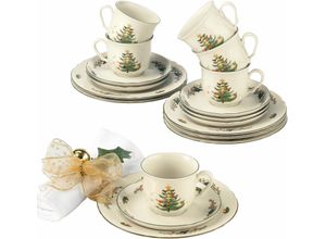 4003106984447 - Kaffeeservice SELTMANN WEIDEN Geschirr-Set Service Marie-Luise Advent Weihnachten Geschirr-Sets Gr 18 tlg bunt (elfenbeinfarben bunt) Geschirr-Sets für 6 Personen Made in Germany 18 Teile