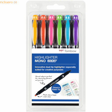 4003198120075 - Textmarker MONO edge WA-TC-6P Etui 6-farbig sortiert 04-38mm Keilspitze Rundspitze 4003198120075 6 Stück 4003198120075 - Textmarker MONO edge WA-TC-6P Etui 6-farbig sortiert 04-38mm Keilspitze Rundspitze 4003198120075 6 Stück
