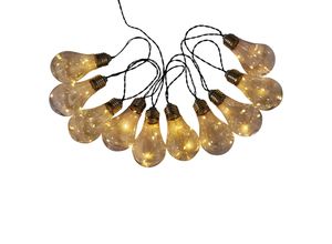 4003222869796 - LED-Lichterkette NÄVE Glühbirne Lichterketten Gr Dioden 50 St Flammen 10 St Kabellänge 120 m x Gesamtlänge 300 m farblos (transparent) Lichterketten und Lichtschlauch Solar 10 Glühbirnen klar warmweiß inkl Solarpanel Länge 300cm