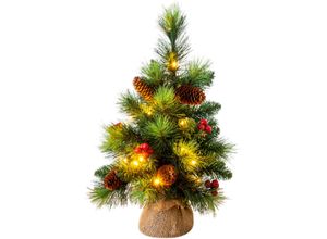4003222880586 - LED-Leuchtzweig NÄVE LED-Weihnachtsbaum mit Beeren und Tannenzapfen H45cm Weihnachtsdeko Lichterketten Gr Dioden 20 St x Gesamtlänge 045 m bunt (bunt grün) Deko-Weihnachtsbaum Weihnachtsdekoration Dekoweihnachtsbäume Lichterketten Timer