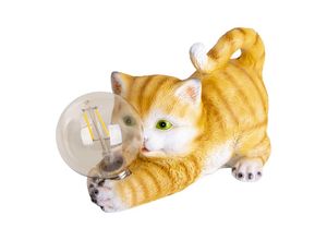 4003222882405 - näve LED-Solar-Dekoleuchte Katze in Orange - (B)25 x (H)15 x (T)11 cm