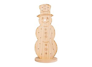 4003222888582 - LED Dekoobjekt NÄVE Snowy Weihnachtsdeko aus Holz Lampen Gr Höhe 50 cm 1 St beige (natur) Weitere Weihnachtsdeko Schneemann aus Holz Höhe ca 50 cm Batteriebetrieb