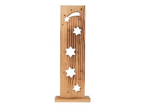 4003222888636 - LED Dekoobjekt NÄVE Sterne Weihnachtsdeko aus Holz Lampen Gr Höhe 60 cm 1 St beige (natur) Weitere Weihnachtsdeko Holz-Stehleuchte Höhe ca 60 cm Batteriebetrieben