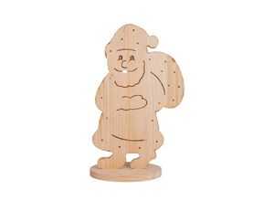 4003222888643 - LED Dekoobjekt NÄVE Santa klein Weihnachtsdeko aus Holz Lampen Gr Höhe 49 cm 1 St beige (natur) Dekofiguren Holz-Stehleuchte Höhe ca 49 cm Batteriebetrieben