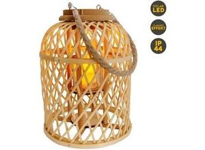 4003222892329 - Light & More LED Dekoleuchte Korb hell mit Kerze mit Flammeneffekt 29 x 23 cm