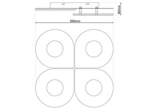 4003222892756 - LED-Deckenleuchte Smilla weiß Metall 50x50 cm CCT Remote