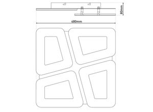 4003222892770 - LED-Deckenleuchte Simen weiß Metall 48x48 cm CCT Remote