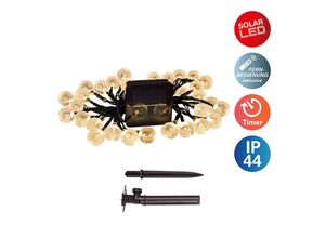 4003222893777 - NÄVE LED-Lichterkette Becul transparent Dioden 50 Stk Flammen 50 Stk Gesamtlänge 935m Lichterketten Solar 50 Leuchtkugeln 8 Leuchtmodi per Fernbedienung inkl Timer