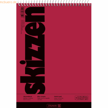 4003273037090 - BRUNNEN Skizzenblock 110 g m2 Spezial Matt Rot 4003273037090 - BRUNNEN Skizzenblock 110 g m2 Spezial Matt Rot