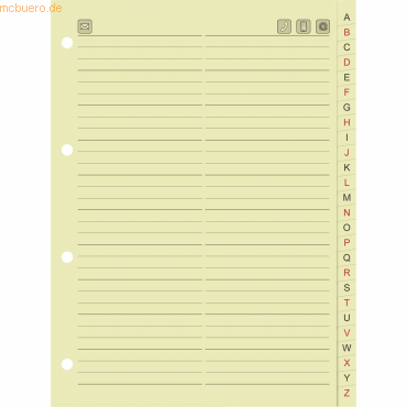 4003273049185 - Telefonringbuch-Ersatzeinlage A5 26-teilig chamois