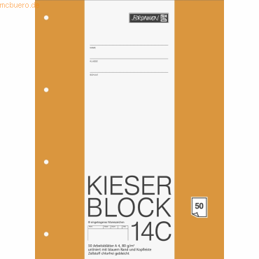 4003273123649 - Schulblock 1042924 Kieserblock Lineatur 14C   blanko A4 80g 50 Blatt 4003273123649 50 Blatt