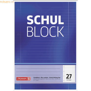 4003273163737 - Collegeblock Lineatur 27 liniert mit Rand DIN A4 mit Randlinie (innen und außen) 4003273163737 Brunnen