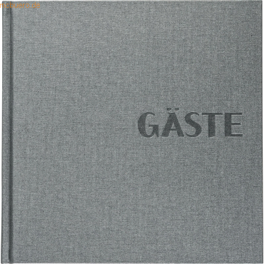 4003273200418 - BRUNNEN Gästebuch Metallico quadratisch blanko silbergrau Hardcover 200 Seiten