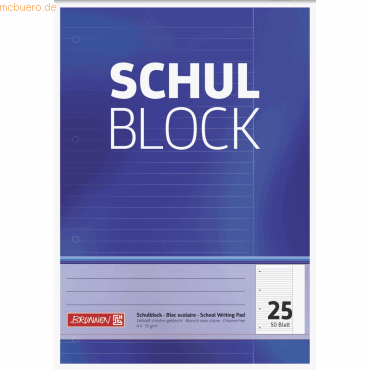 4003273565401 - 10 x Schulblock A4 liniert Lineatur 25 4-fach gelocht 50 Blatt