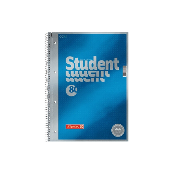 4003273638747 - BRUNNEN Student Premium Collegeblock DIN A4 Punktkariert Spiralbindung Pappkarton Blau Perforiert 160 Seiten 80 Blatt