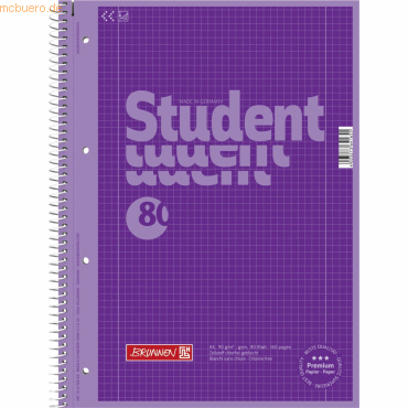 4003273641655 - Collegeblock Student Colour Code A4 kariert perforiert gelocht