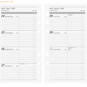 4003273781351 - 10 x Wochenkalendarium 2024 1 Woche 2 Seiten 93x172 cm