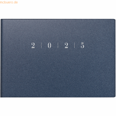 4003273784444 - rido idé 7017563305 Taschenkalender Modell Septimus (2025) 2 Seiten = 1 Woche A6 quer 128 Seiten Kunststoff-Einband Reflection blau