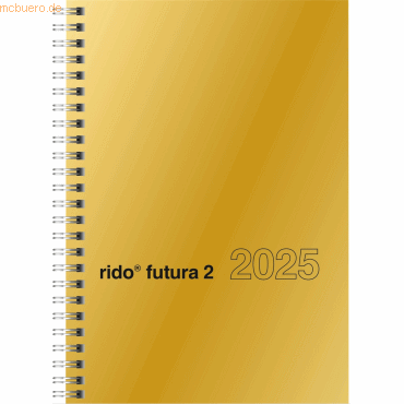 4003273785007 - Buchkalender futura 2 A5 1 Woche 2 Seiten Glanzkarton-Einband gol