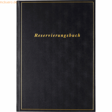 4003273785588 - Buchkalender Reservierung A4 1 Tag Seite Balacron schwarz 2025